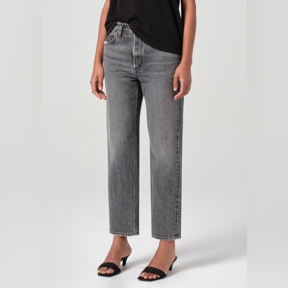 Agolde Gray Straight Leg Jeans Mid-Rise Casual - Picture 4 of 9